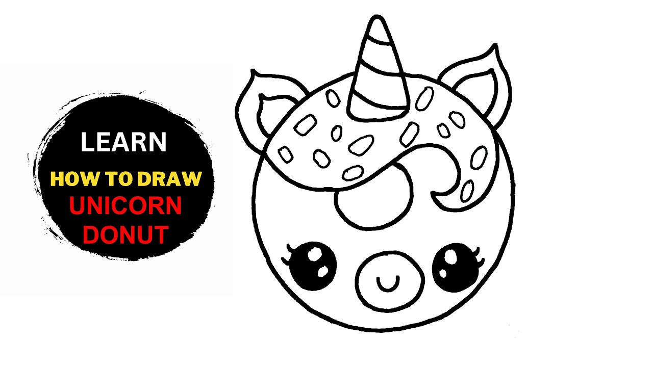 How to draw a unicorn donut