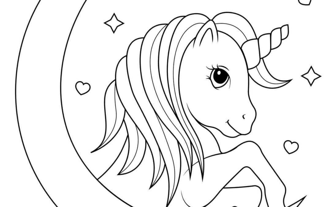 Unicorn donut coloring page