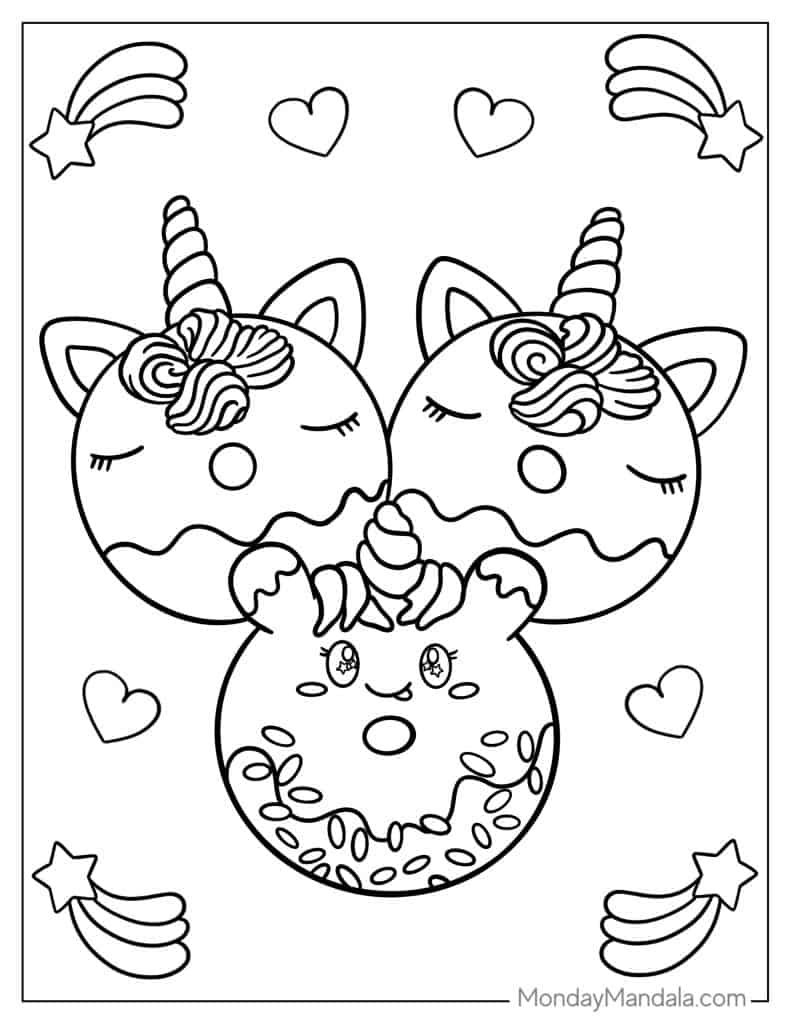 Unicorn coloring pages free pdf printables