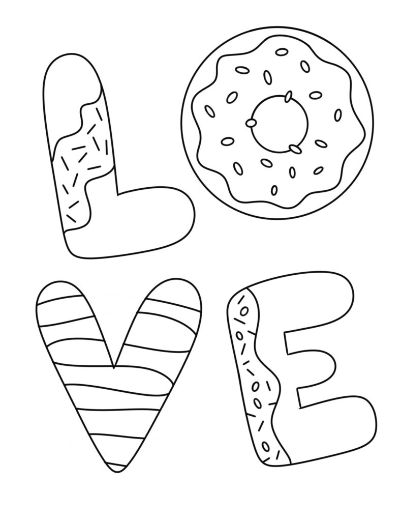 Free donut coloring pages for kids â the hollydog blog