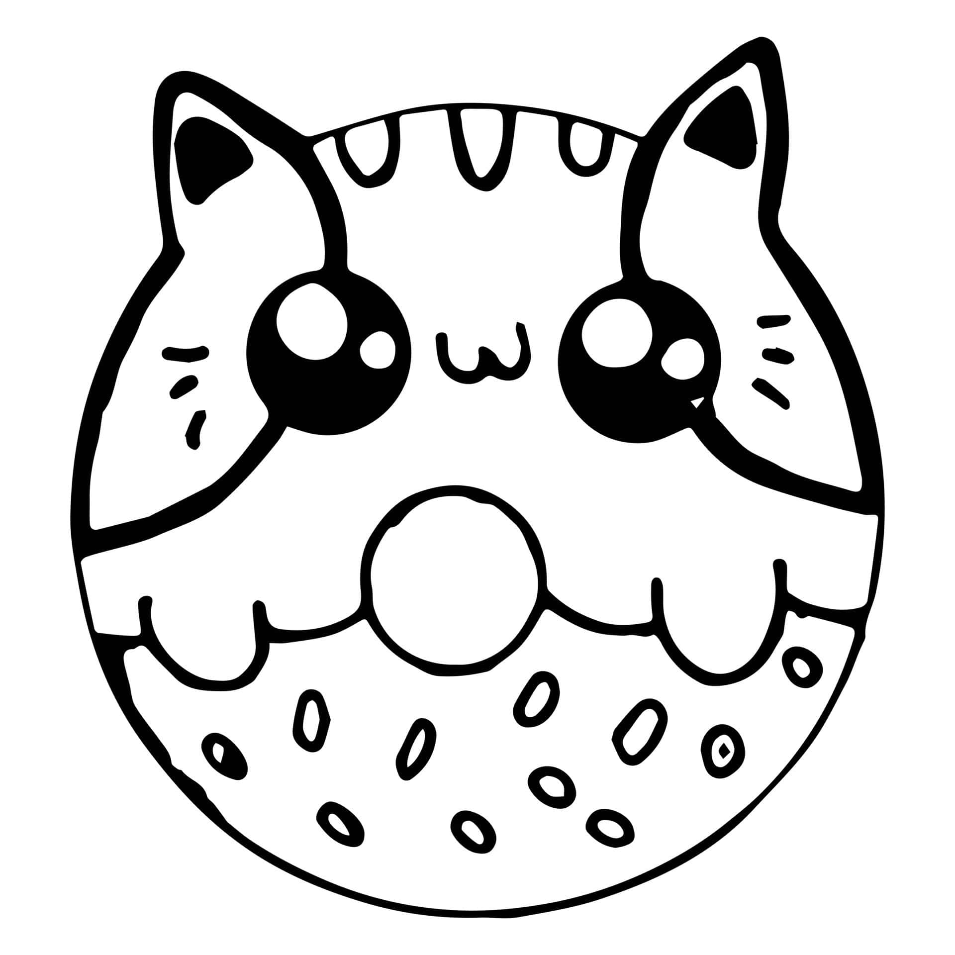 Download doughnut cat coloring pictures