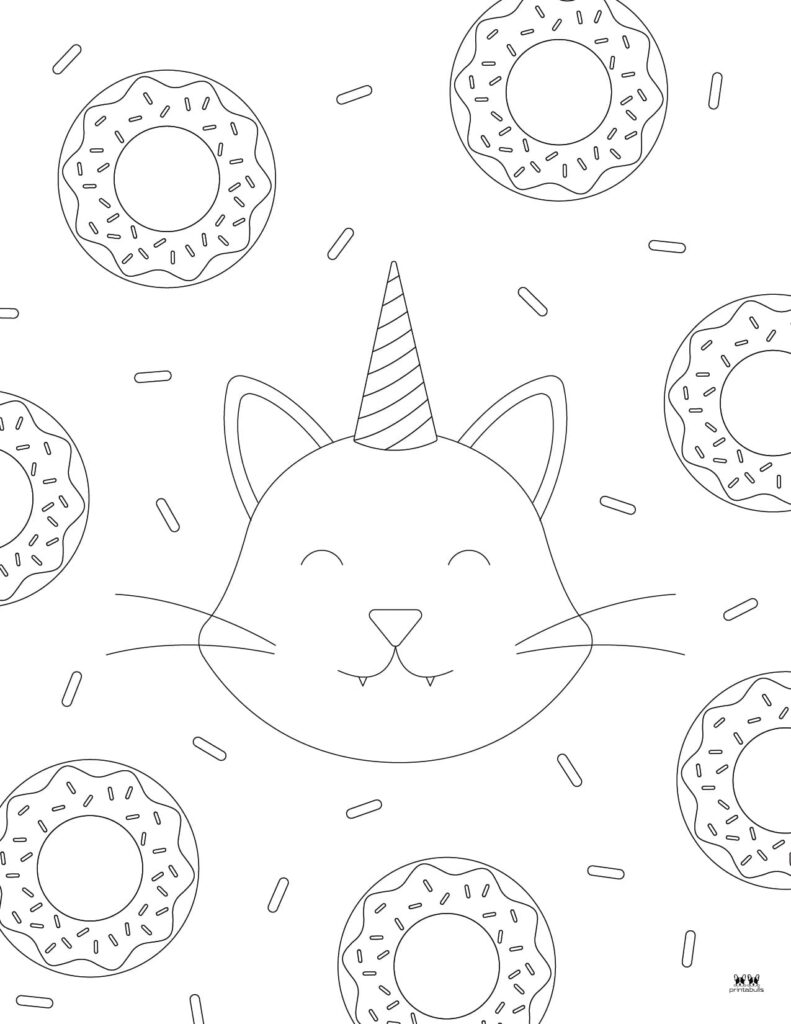 Unicorn cat caticorn coloring pages