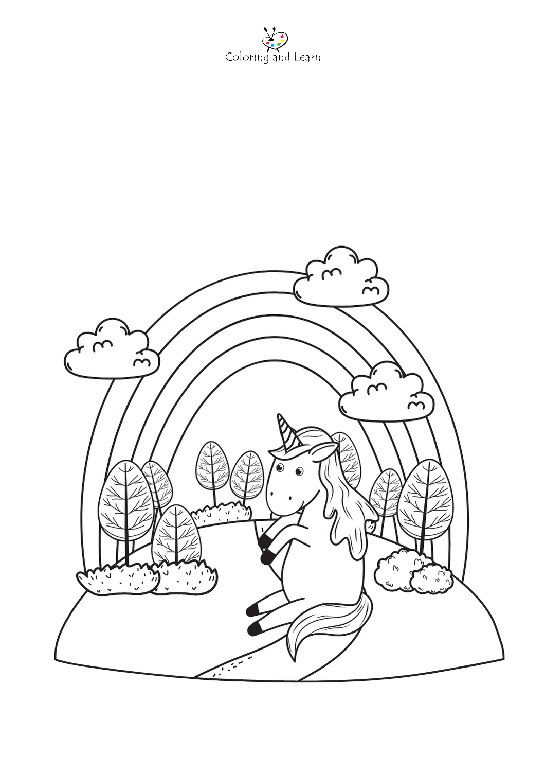 Cute unicorns coloring pages