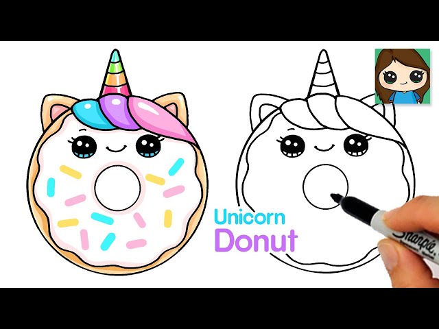 How to draw a unicorn donut easy ððcute food art