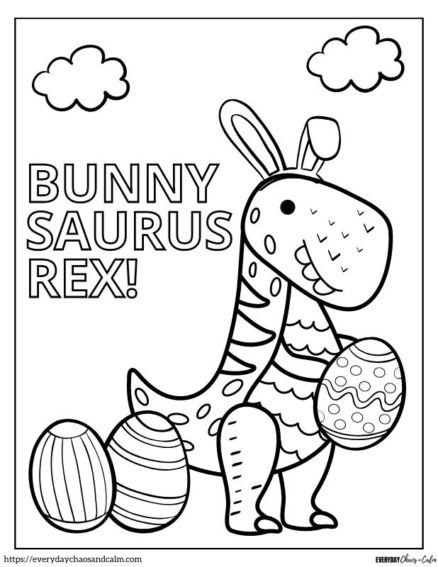 Free printable dinosaur easter coloring pages