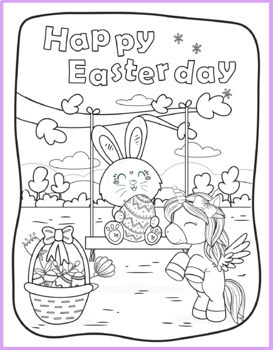 Easter coloring page for kids ages