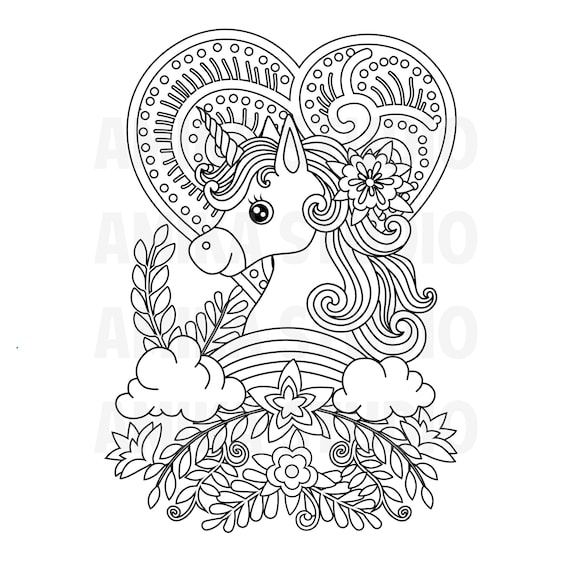 Unicorn coloring page rainbow coloring page easter coloring page pony coloring page printable unicorn coloring page coloring download