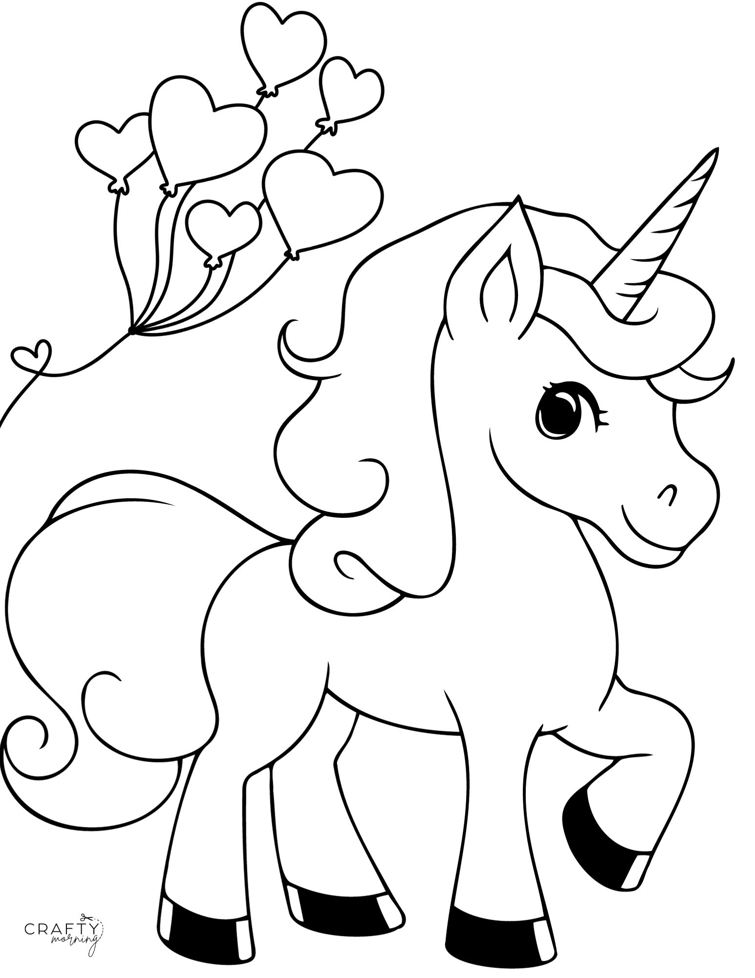 Coloring pages of a unicorn