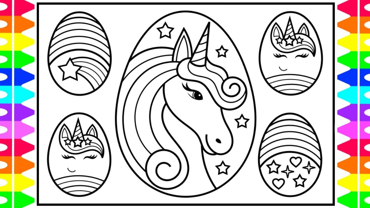 How to draw a unicorn easter egg for kids ðððð unicorn easter egg drawing and coloring pages