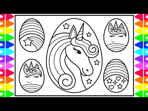 How to draw a unicorn easter egg for kids unicorn easter egg drawing and coloring pages