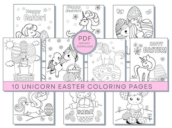 Unicorn easter coloring pages easter coloring easter printables unicorn coloring pages good friday coloring pages easter activity page