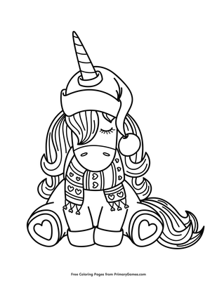 Winter unicorn coloring page â free printable pdf from