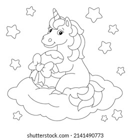 Cute unicorn easter egg coloring book stock vector royalty free