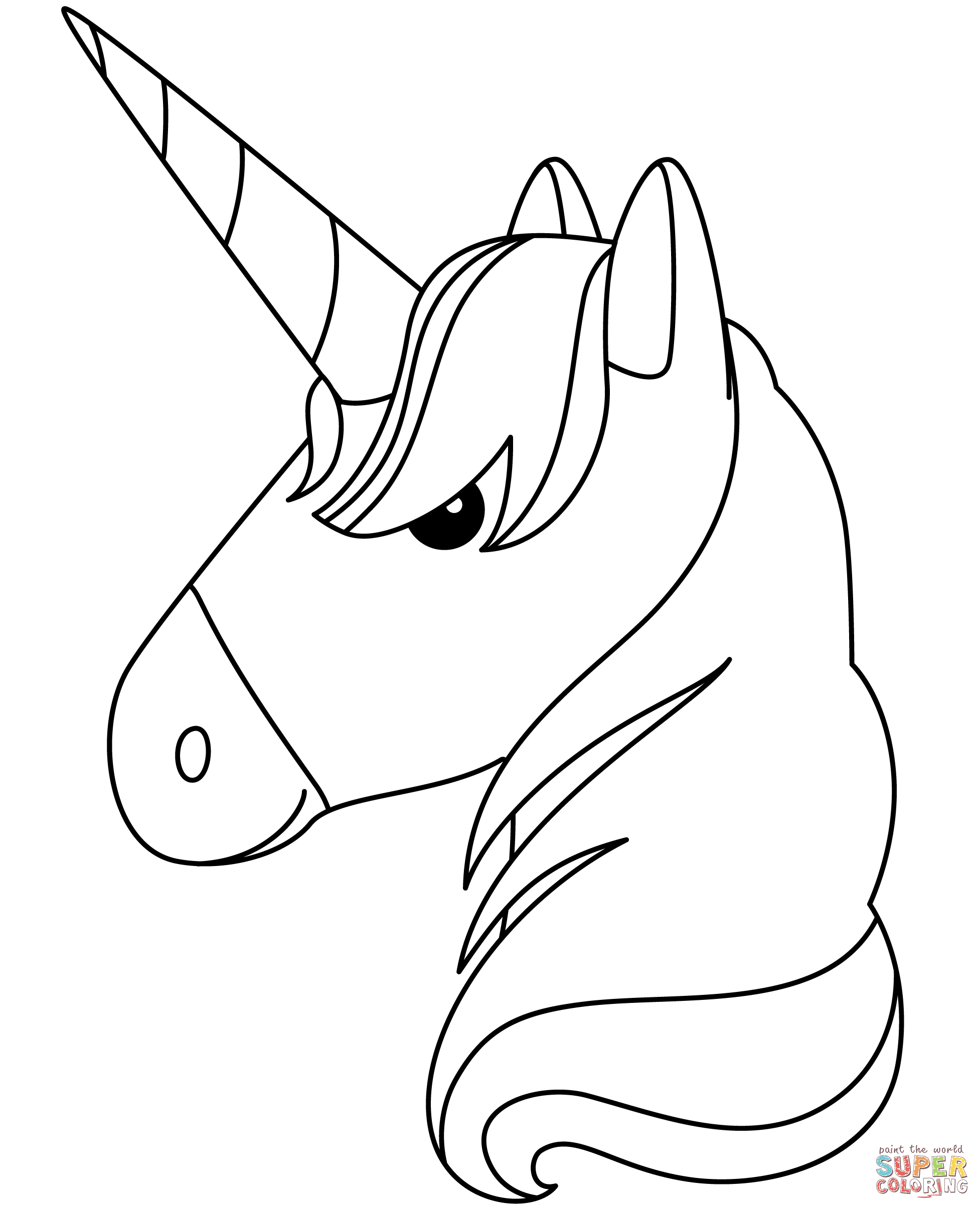 Unicorn head coloring page free printable coloring pages
