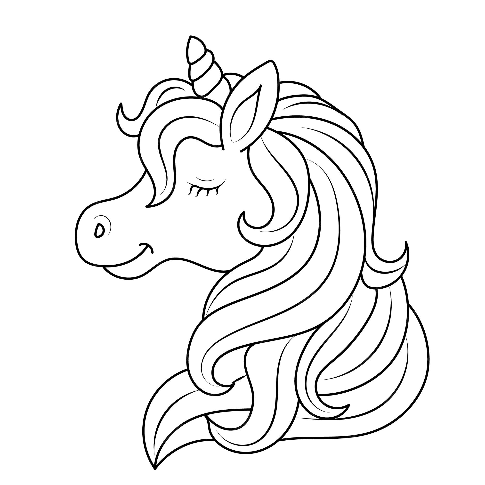 Premium vector unicorn kids coloring page vector blank printable design for children to fill in free vector