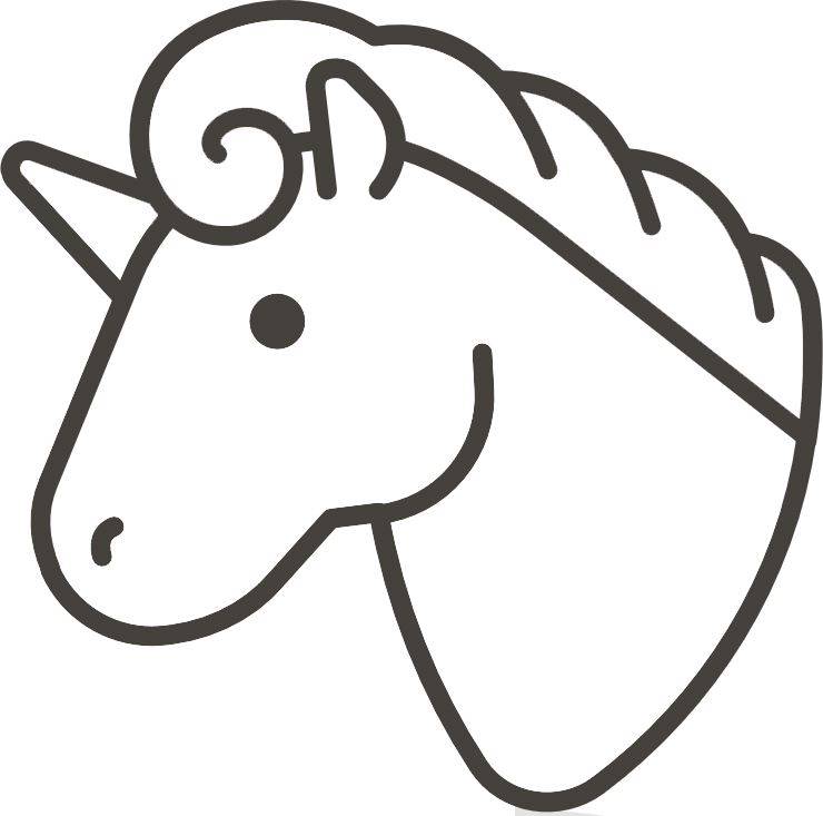 Unicorn head outline easy unicorn drawing coloring page