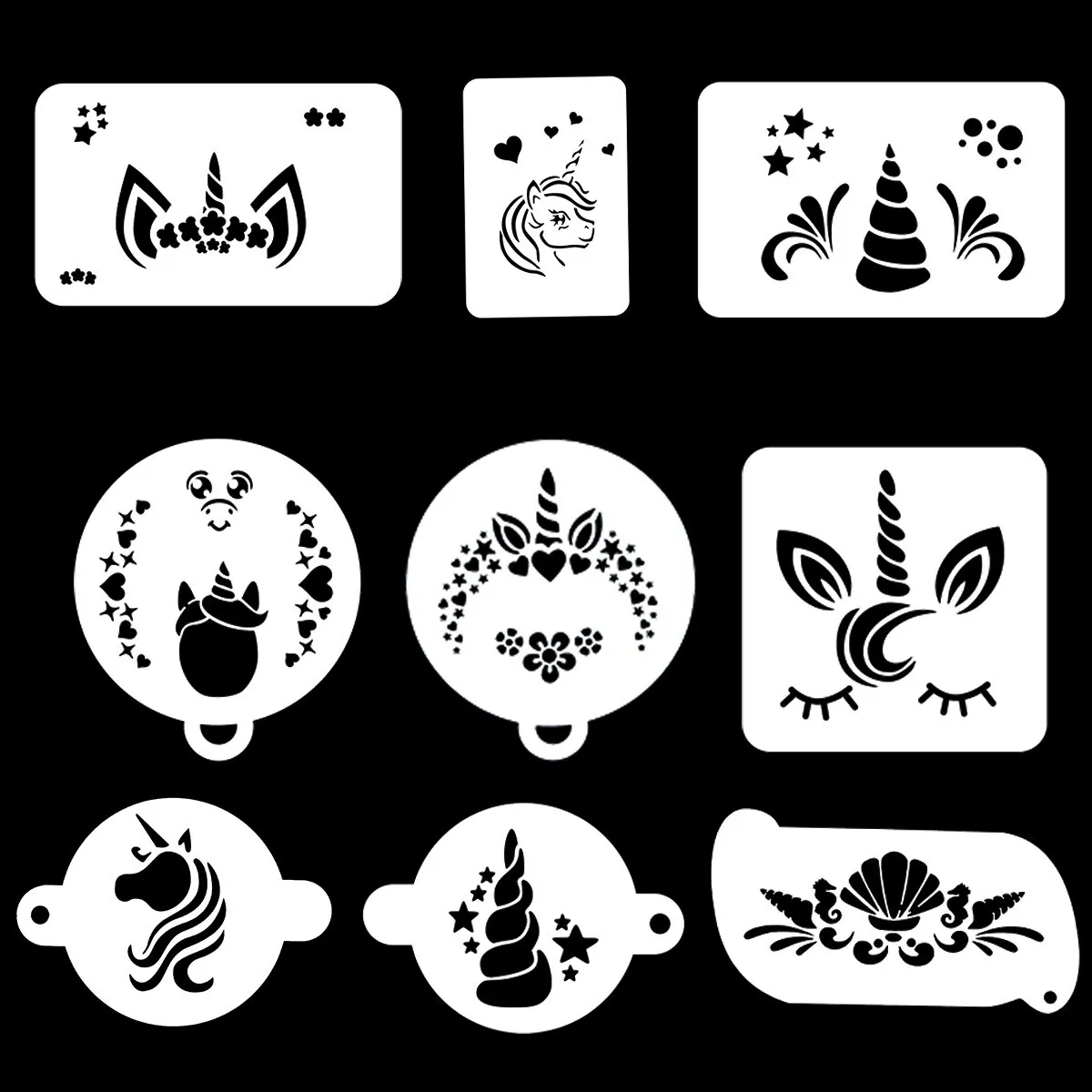 Pcs face paint stencils painting templates unicorn animal painting for kids