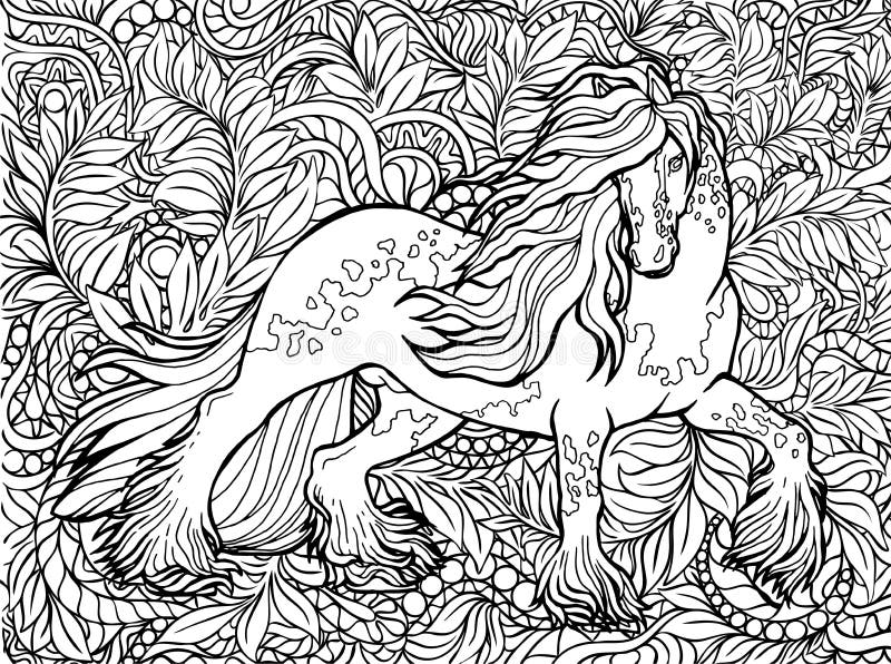 Adult unicorn coloring pages stock illustrations â adult unicorn coloring pages stock illustrations vectors clipart