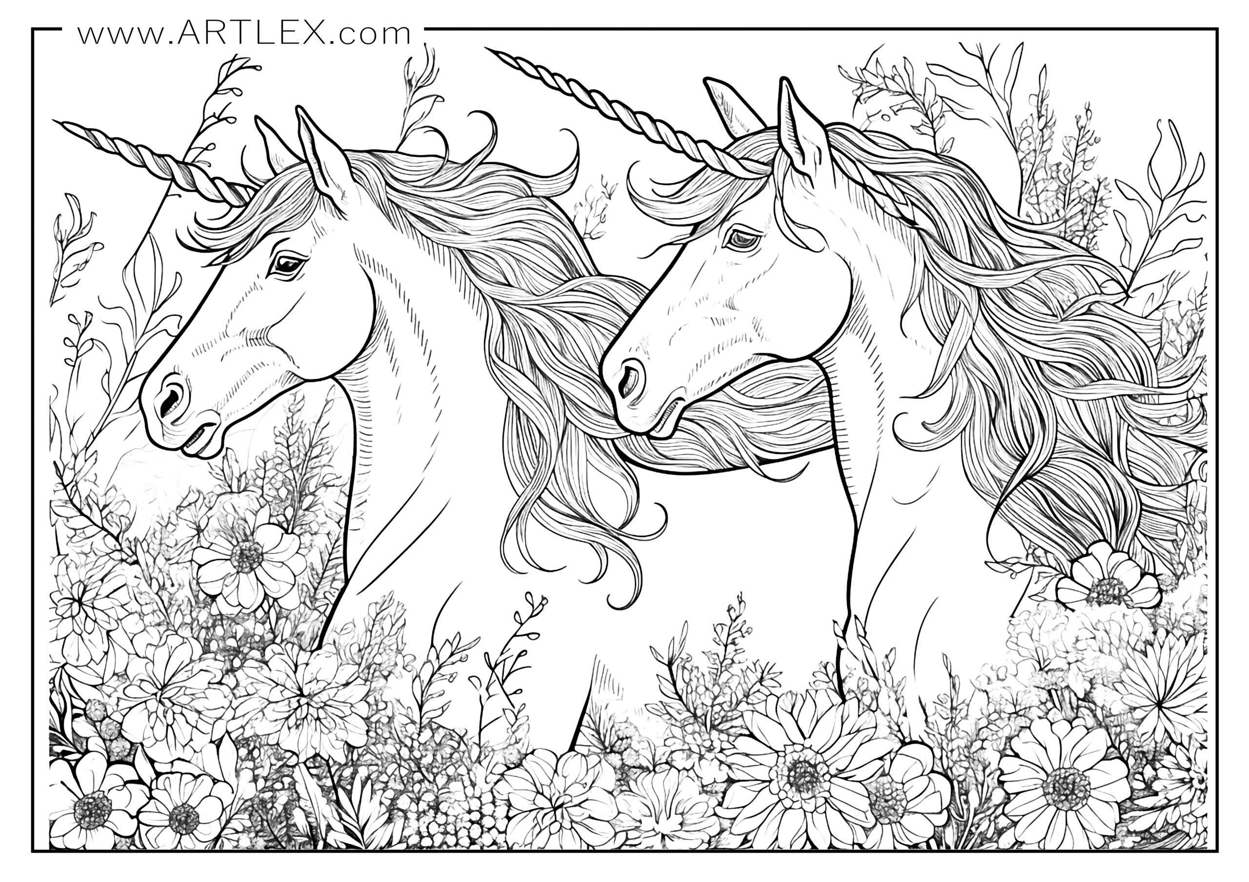 Unicorn coloring pages free printable â