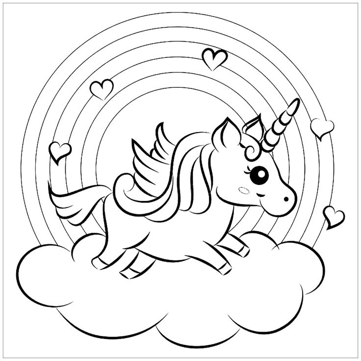 Unicorns free to color for kids