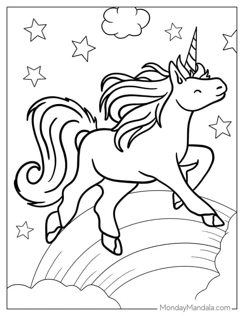 Unicorn coloring pages free pdf printables