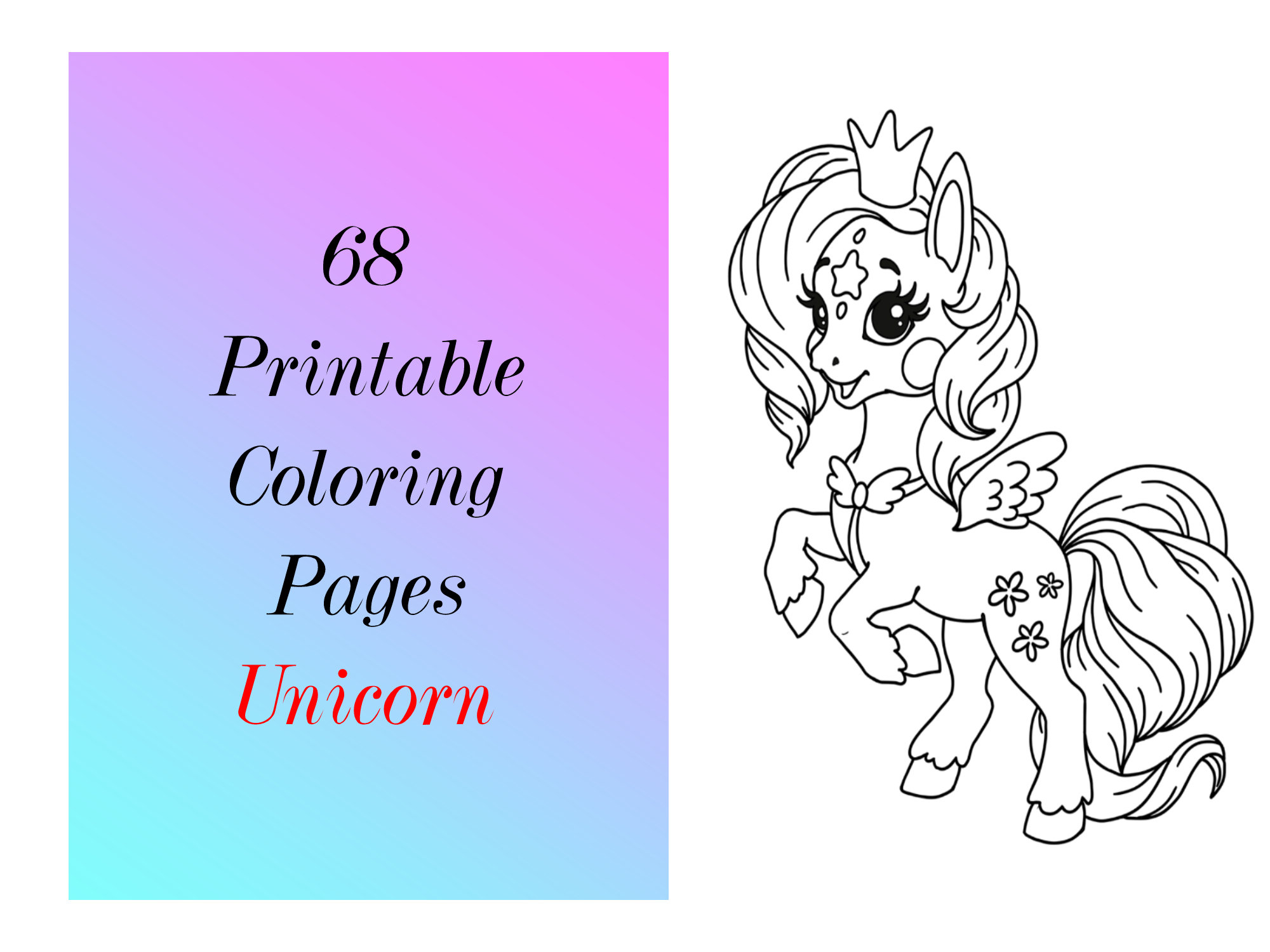 Coloring pages unicorns pdf printable cute easy unicorn colouring sheets to print color page kids girls activity at home instant download