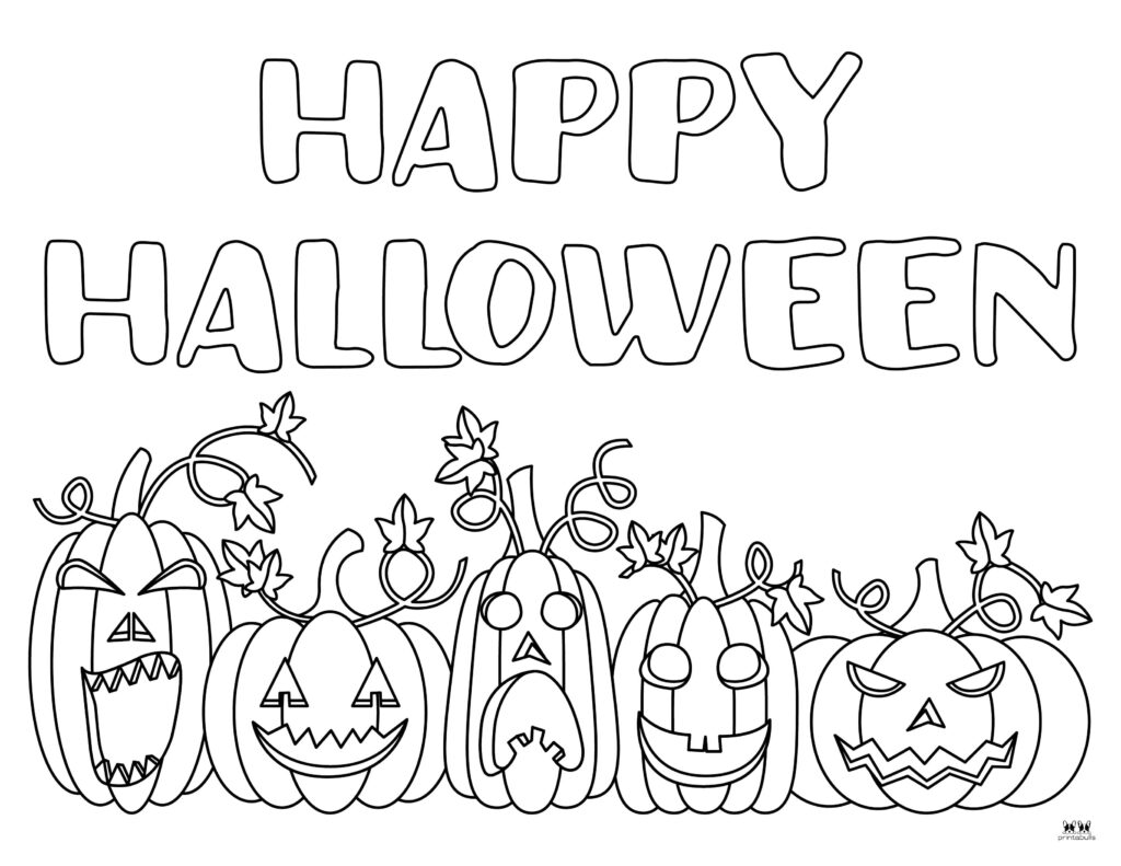 Happy halloween coloring pages