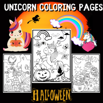 Unicorn halloween coloring by new kids zone tpt