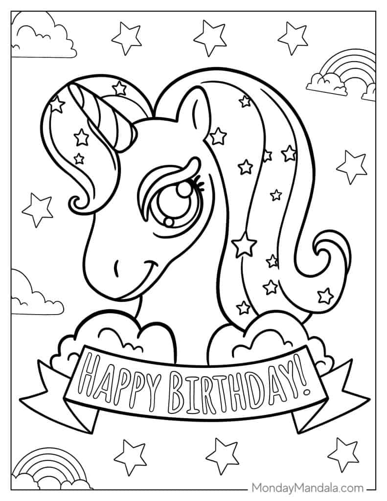 Unicorn coloring pages free pdf printables