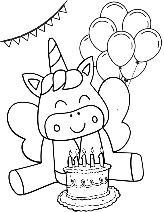 Unicorn birthday coloring pages unicorn birthday printables unicorn birthday coloring sheets girls birthday coloring pages bday