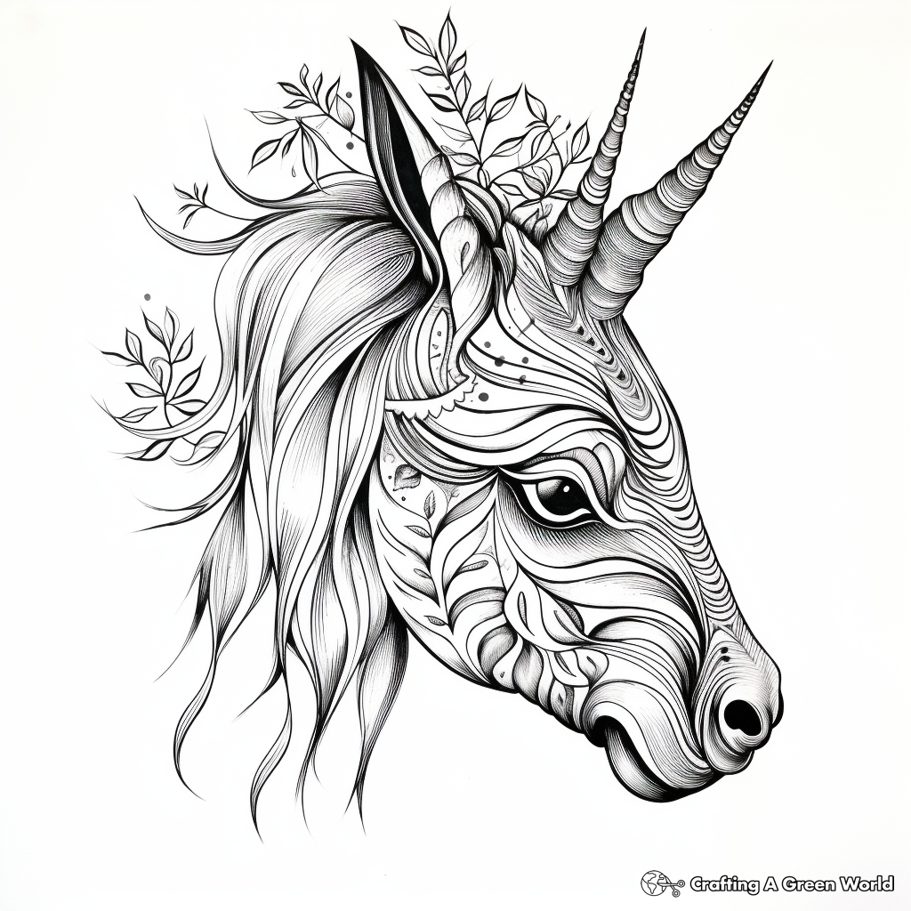 Unicorn head coloring pages