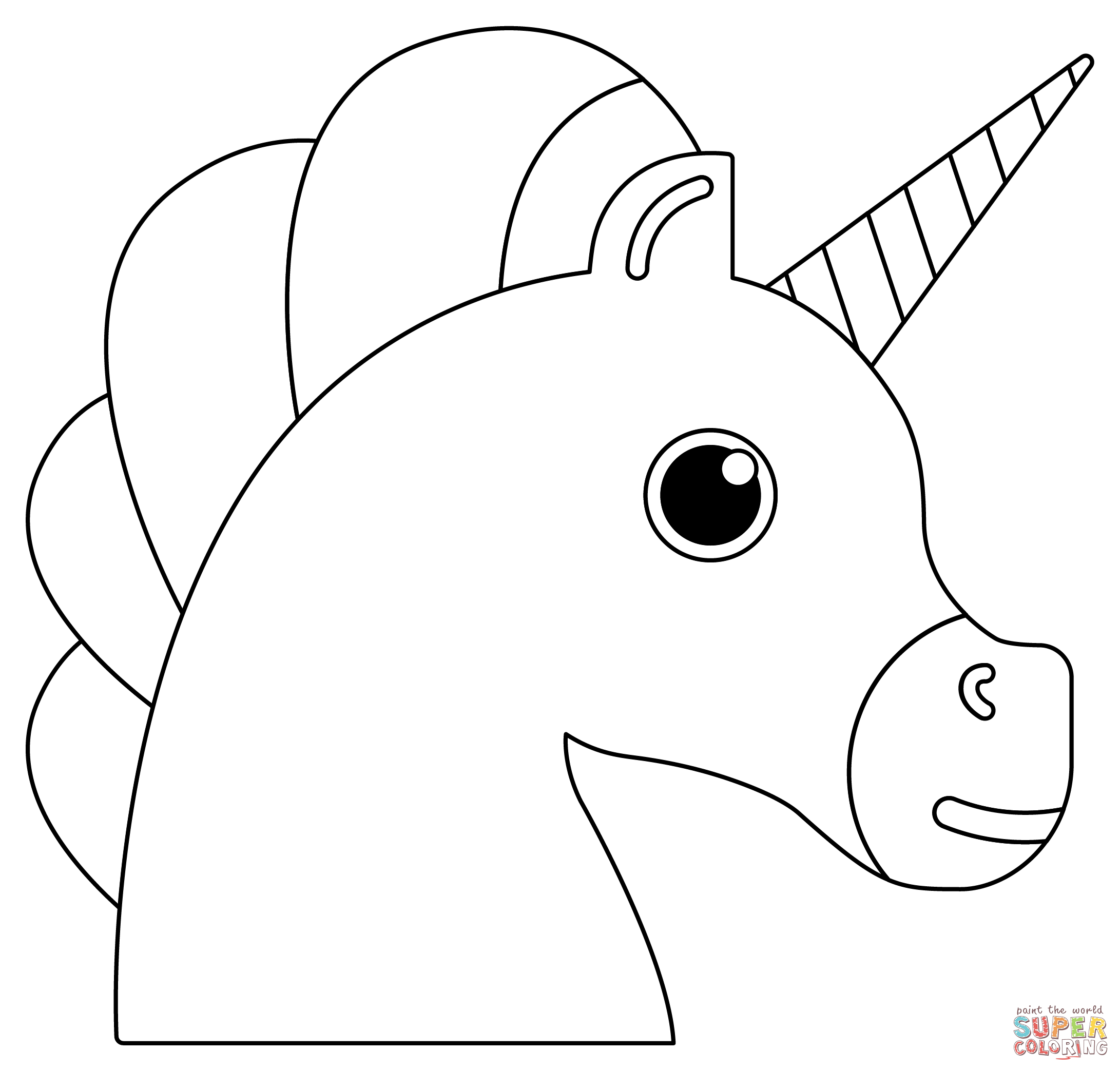 Unicorn head coloring page free printable coloring pages
