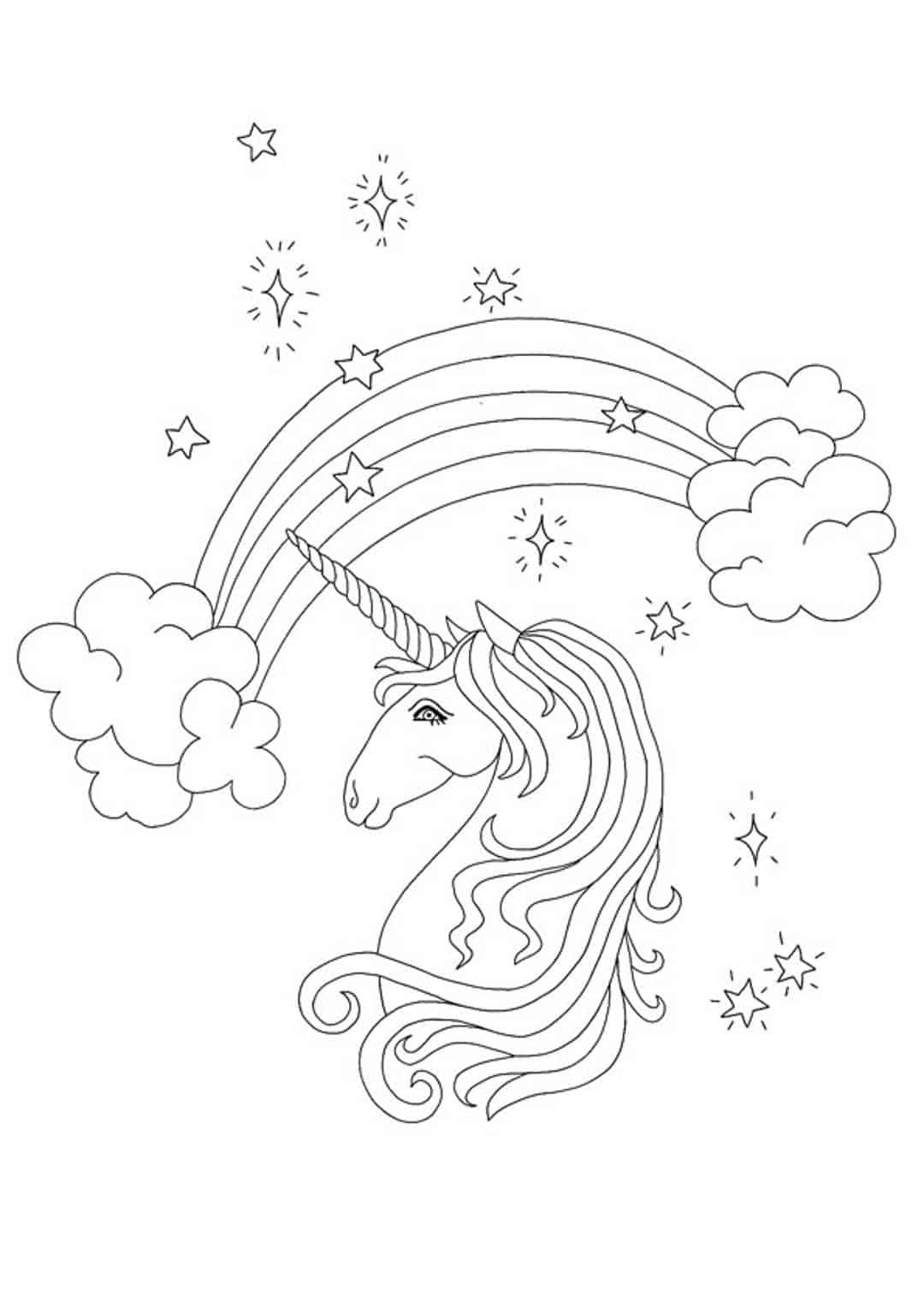 Unicorn head coloring pages