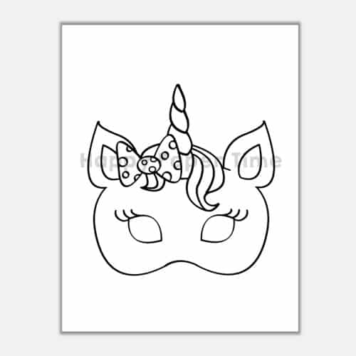 Unicorn mask printable for coloring