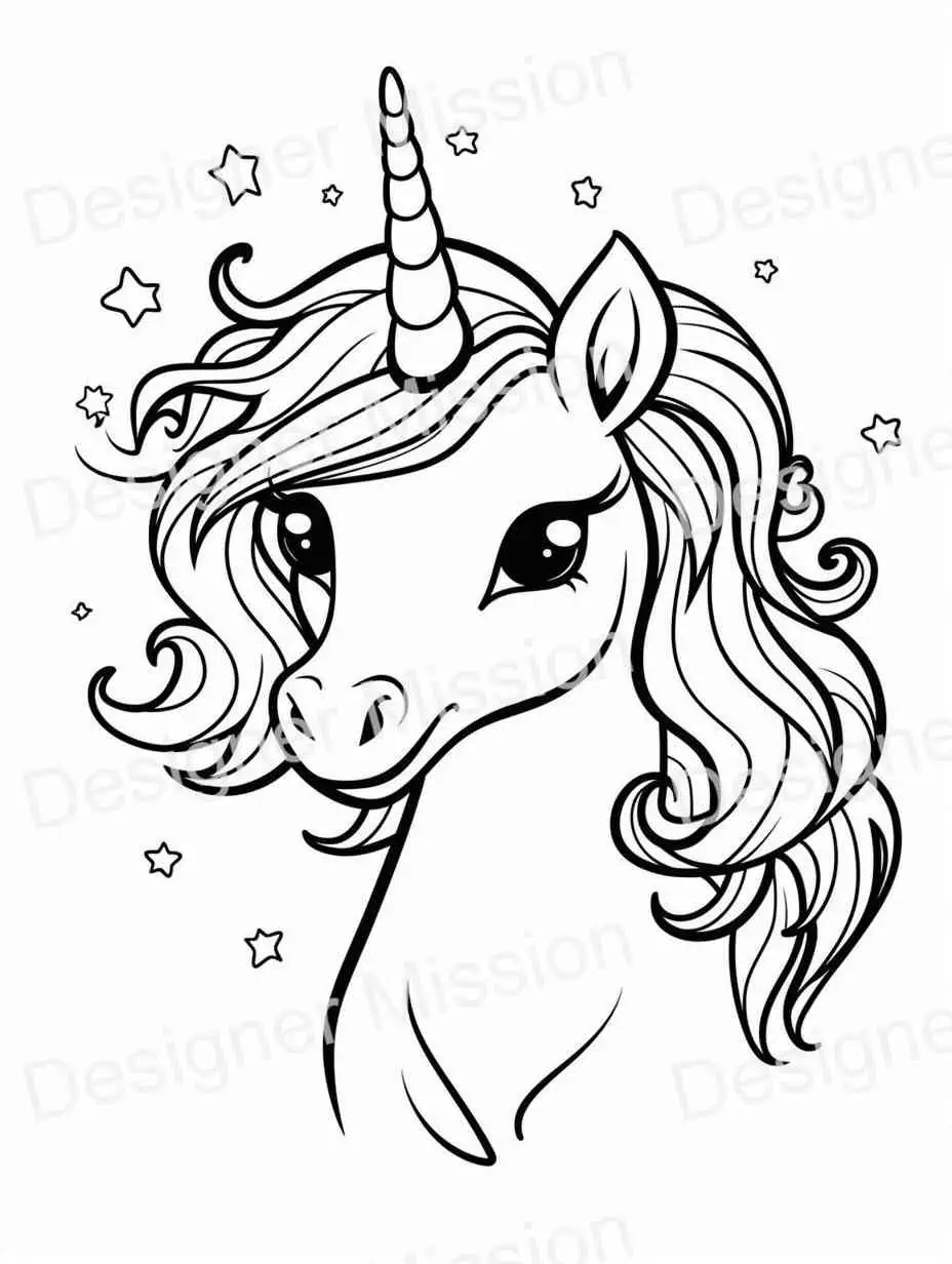 Unicorn coloring pages for kids adults collection for cricut silhouette