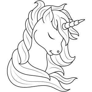 Unicorn head coloring pages