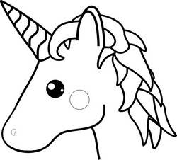 Unicorn head outline easy unicorn drawing coloring page