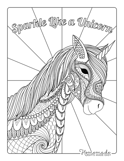 Magical unicorn coloring pages for kids adults