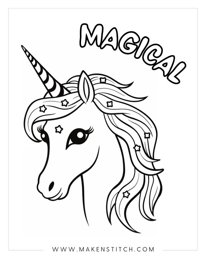 Free unicorn coloring pages for kids and adults