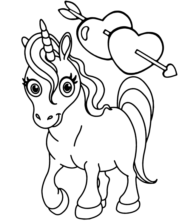 Printable unicorn coloring page for girls