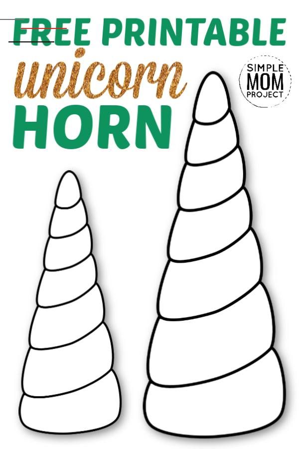 Free printable unicorn horn template