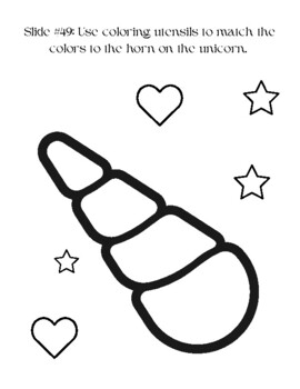 Unicorn horn template worksheet for pre