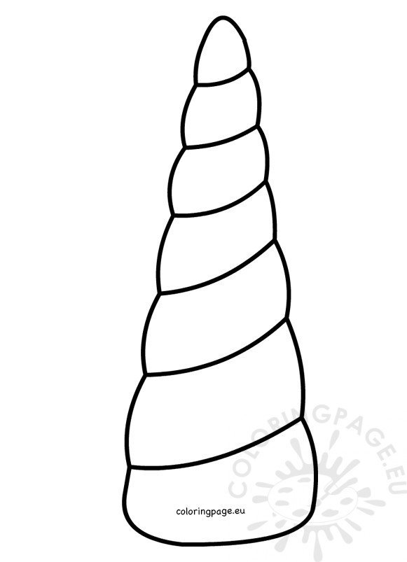 Unicorn horn pattern party decoration coloring page