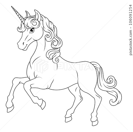 Unicorn horn horse animal cartoon mascot from myth