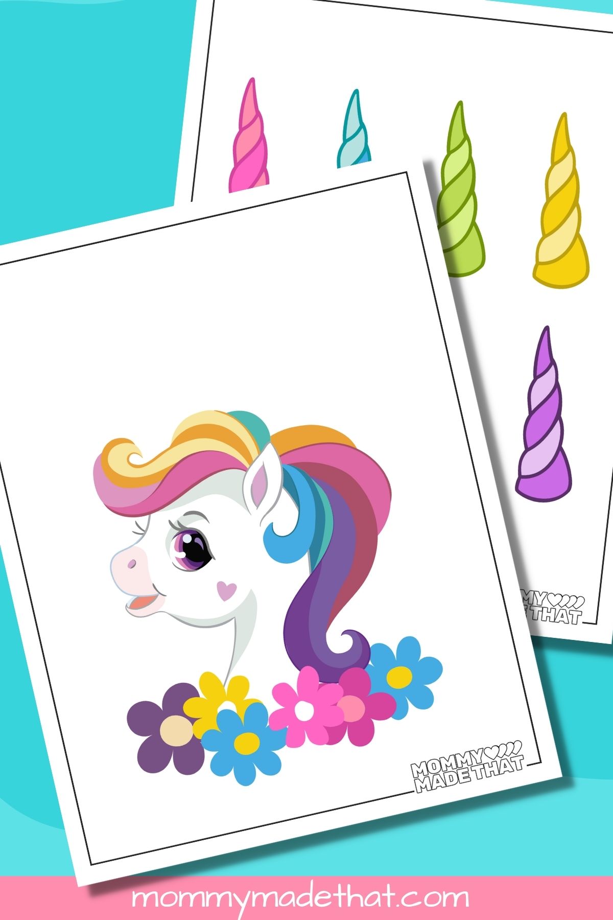 Pin the horn on the unicorn cute free printable