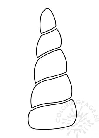 Unicorn horn template printable coloring page