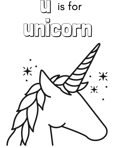 Unicorn colouring page