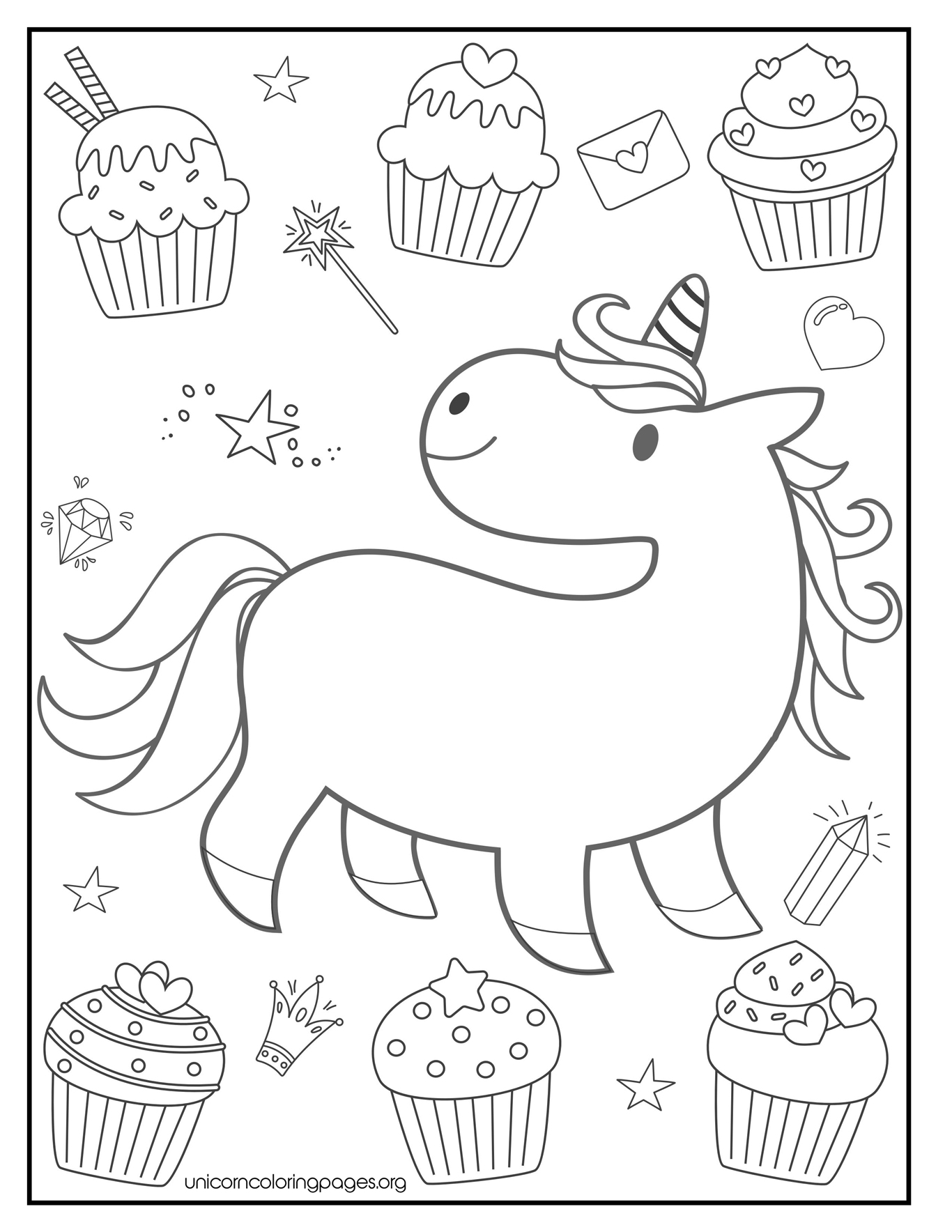 Free unicorn coloring pages pdf