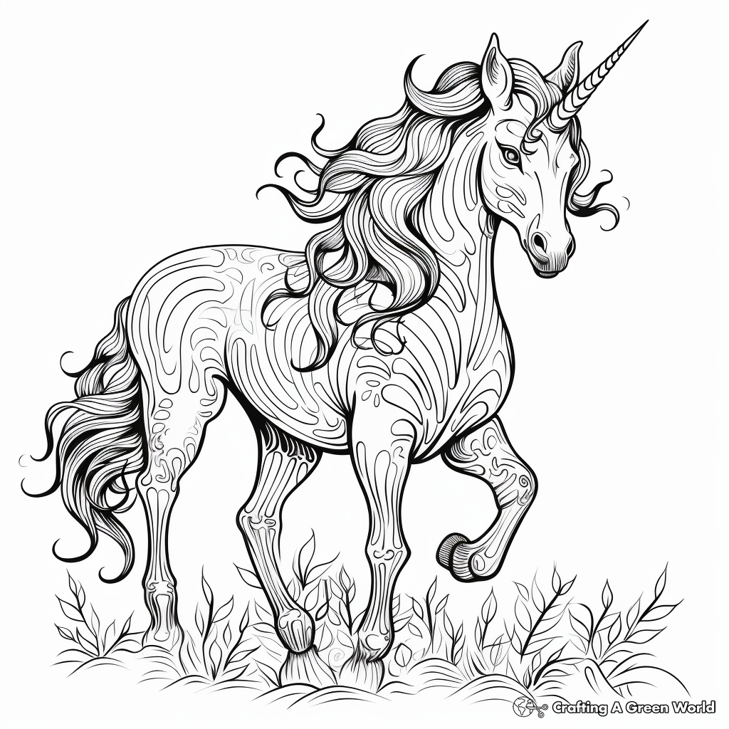 Unicorn for adults coloring pages