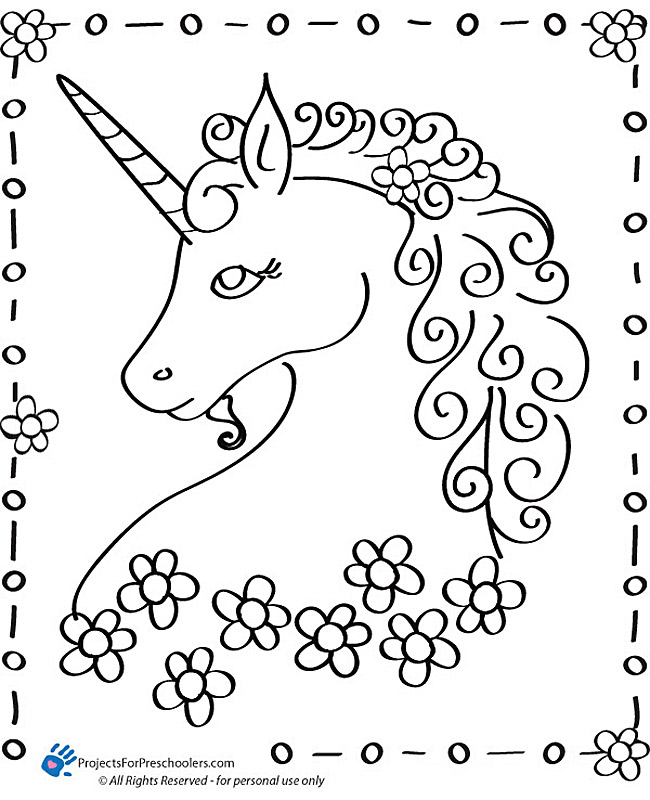 Unicorn coloring page